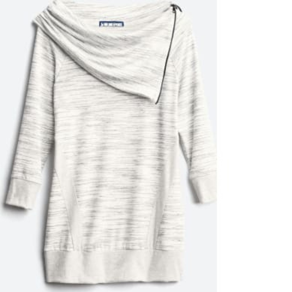 EUC Ink Love & Peace Busby Cowl Neck Zipper Detail Knit Top